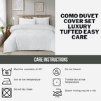 OLIVIA ROCCO Como Tufted Duvet Cover Set With Pillowcases Grey Natural White Easy Care