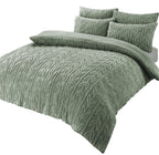 OLIVIA ROCCO Leaf Print Teddy Duvet Set With Reversible Sherpa Fleece Ultra Soft Winter