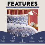 OLIVIA ROCCO Taxila Duvet Cover Set Easy Care Reversible Cotton Mix Super Soft for Everyday Luxury Hotel-Style