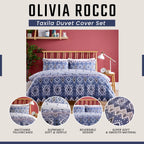 OLIVIA ROCCO Taxila Duvet Cover Set Easy Care Reversible Cotton Mix Super Soft for Everyday Luxury Hotel-Style