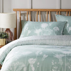 OLIVIA ROCCO Duvet Cover Set Meadow Sage Green Printed Reversible Quilted Easy Care