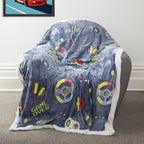 OLIVIA ROCCO Glow In The Dark Teddy Fleece Duvet Set For Kids Winter Warm Cosy Bedding