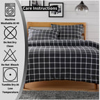 OLIVIA ROCCO Grey Check Reversible Duvet Cover Set Breathable Microfibre Easy Care