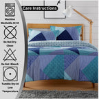 OLIVIA ROCCO Jasper Teal Printed Duvet Cover Set Easy Care With Button Closure for a Hotel-Style Bedroom Refresh