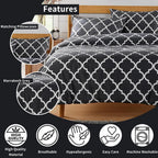 OLIVIA ROCCO Marrakesh Grey Printed Duvet Cover Set Easy Care With Pillowcases Hotel-Quality Super Soft Finish