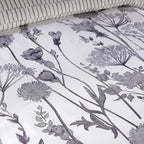 OLIVIA ROCCO Meadow Grey Reversible Duvet Cover Set With Pillowcases Breathable Microfibre for Everyday Luxury Hotel-Style