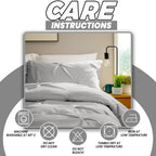 OLIVIA ROCCO Pintuck Grey Microfibre Duvet Cover Set With Pillowcases Soft Breathable