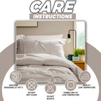 OLIVIA ROCCO Pintuck Natural Microfibre Duvet Cover Set With Pillowcases Easy Care