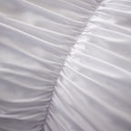 OLIVIA ROCCO Ruched White Microfibre Duvet Cover Set With Pillowcases Ruffle Bedding
