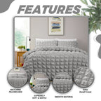 OLIVIA ROCCO Soho Grey Microfibre Duvet Cover Set With Pillowcases Quilted Super Soft