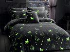 OLIVIA ROCCO Unicorn Glow In The Dark Teddy Duvet Set Pink For Kids OEKO-TEX Certified