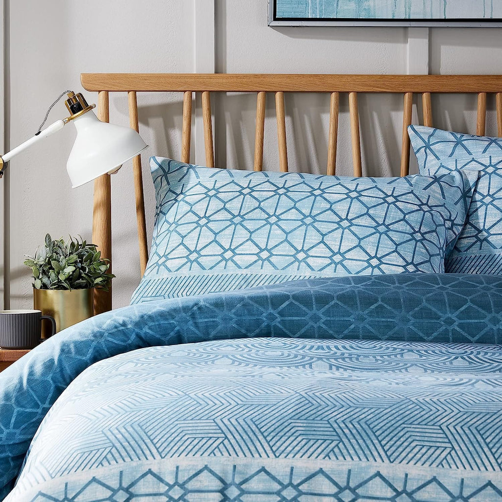 OLIVIA ROCCO Versailles Teal Printed Duvet Cover Set Reversible Quilted s Breathable