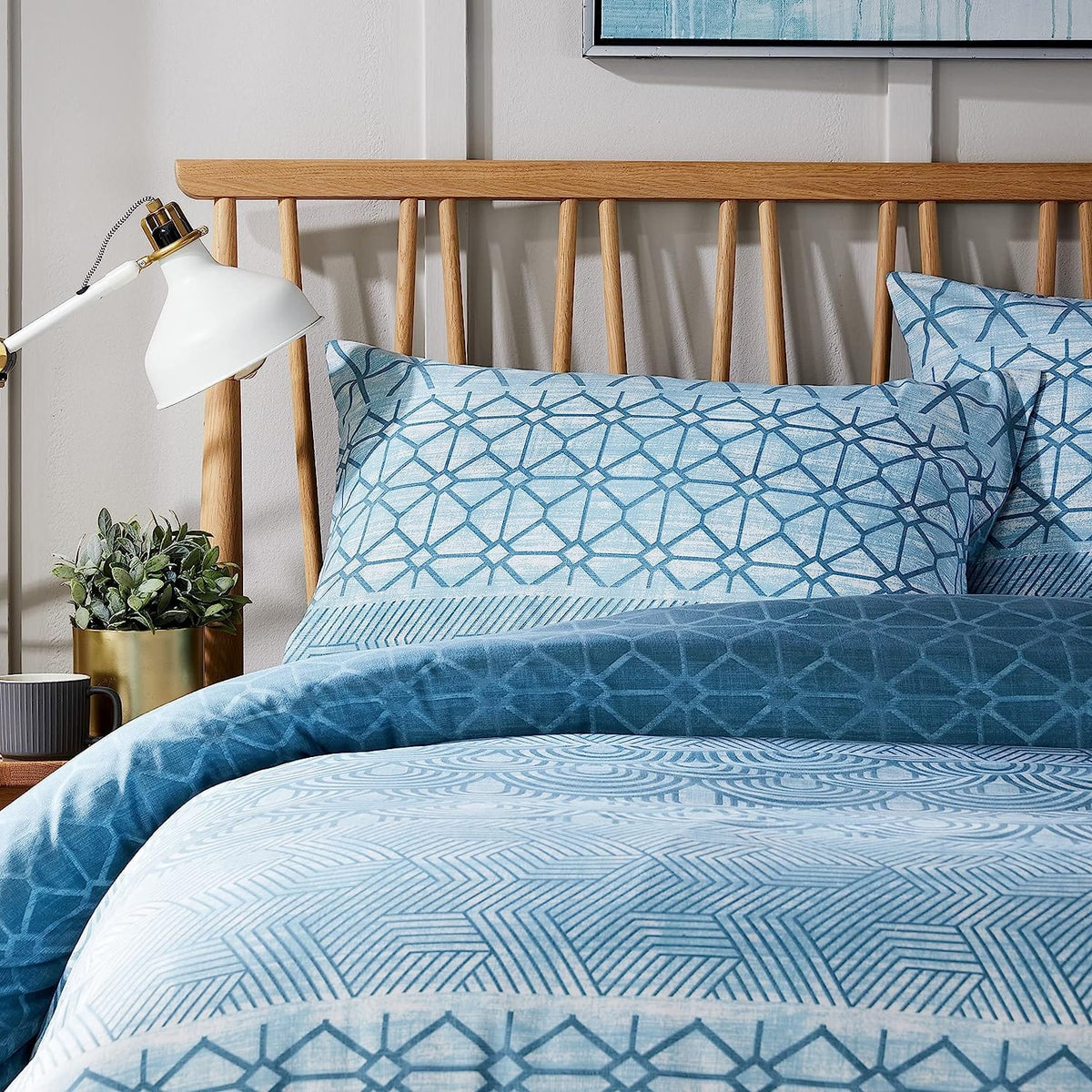 OLIVIA ROCCO Versailles Teal Printed Duvet Cover Set Reversible Quilted s Breathable