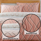 OLIVIA ROCCO Havanna Geo Reversible Luxury Cotton Blend Duvet Cover Set With Pillowcases