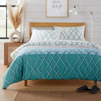 OLIVIA ROCCO Havanna Geo Reversible Luxury Cotton Blend Duvet Cover Set With Pillowcases
