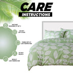 OLIVIA ROCCO Leaf Print Reversible Cotton Rich Duvet Cover Set With Pillowcases Black Bedroom Refresh Easy-Care Comfort