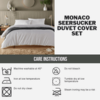 OLIVIA ROCCO Monaco Seersucker Duvet Cover Set Grey And White With Pillowcases For Single