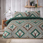 OLIVIA ROCCO Stag Printed Reversible Polycotton Duvet Cover Set Easy Care Single Double