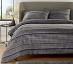 OLIVIA ROCCO Stripe Jacquard Reversible Cotton Blend Duvet Cover Set With Pillowcases