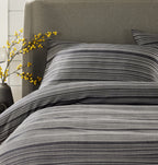 OLIVIA ROCCO Stripe Jacquard Reversible Cotton Blend Duvet Cover Set With Pillowcases