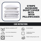 OLIVIA ROCCO Stripe Jacquard Reversible Cotton Blend Duvet Cover Set With Pillowcases