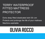 OLIVIA ROCCO Waterproof Terry Towel Mattress Protector With Deep Skirt Highly Absorbent