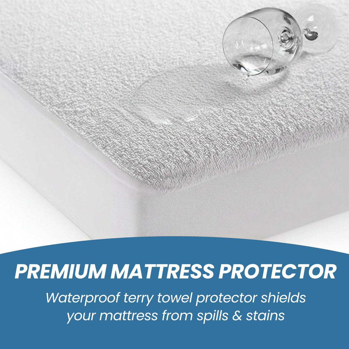 OLIVIA ROCCO Waterproof Terry Towel Mattress Protector With Deep Skirt Highly Absorbent
