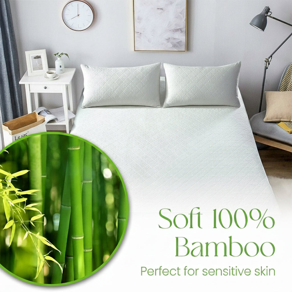 OLIVIA ROCCO Bamboo Quilted Waterproof Mattress Protector with Extra Deep Pocket Elastic