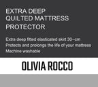 OLIVIA ROCCO Quilted Extra Deep Mattress Protector Microfibre Top Waterproof Reverse