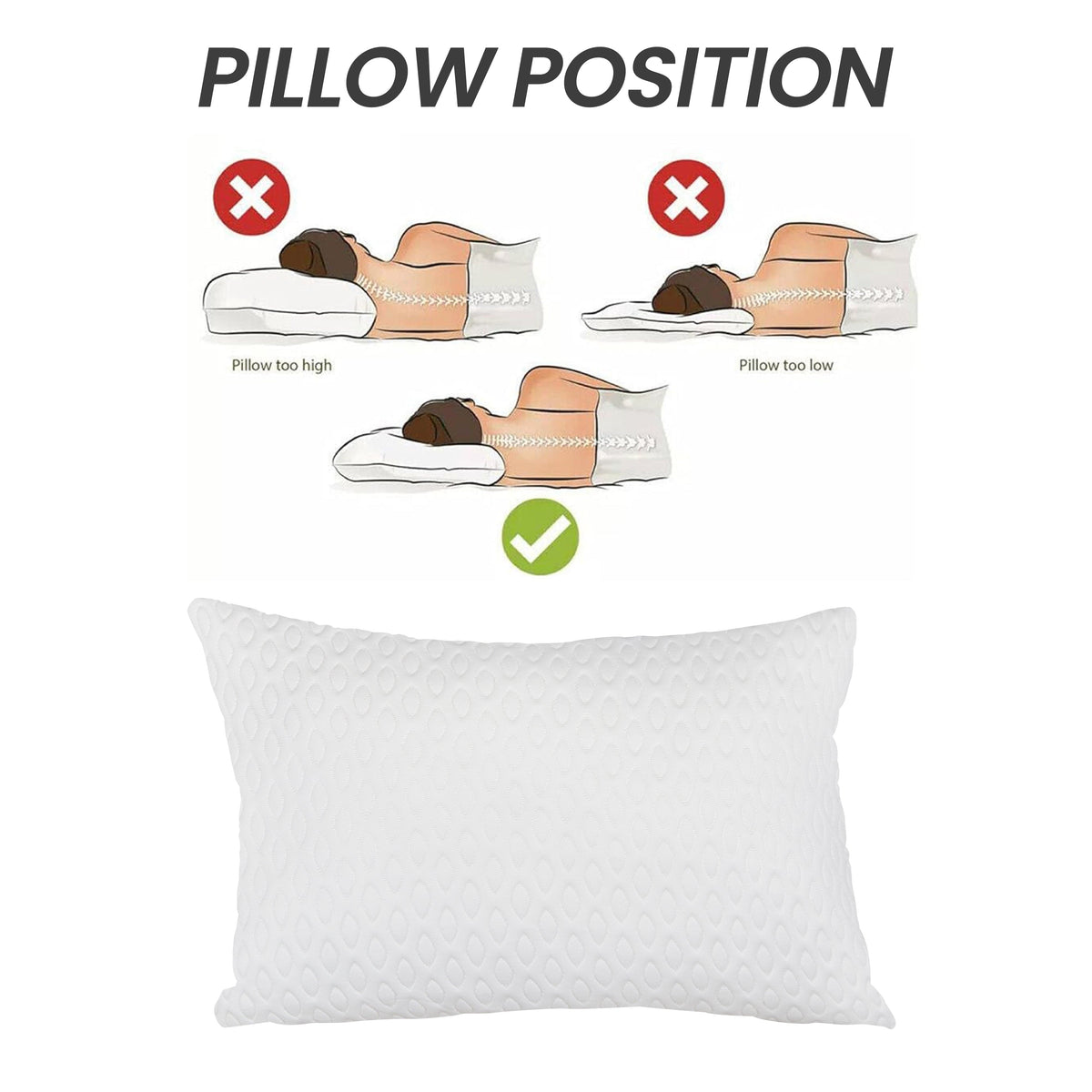 OLIVIA ROCCO Air Flow Pillow Hotel Quality Anti Snore Side Sleeper Premium Fibre Filling