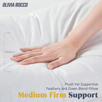 OLIVIA ROCCO 2 Pack Hypoallergenic Duck Feather And Down Pillows Hotel Quality Comfort