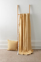 OLIVIA ROCCO Regal Handwoven Pure Cotton Throw Blanket Diamond Geometric Pattern