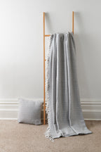 OLIVIA ROCCO Regal Handwoven Pure Cotton Throw Blanket Diamond Geometric Pattern