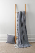 OLIVIA ROCCO Regal Handwoven Pure Cotton Throw Blanket Diamond Geometric Pattern