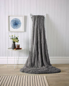 OLIVIA ROCCO Oversized Chunky Soft Fleece Blanket Fluffy Faux Fur Throw For Sofa And Bed
