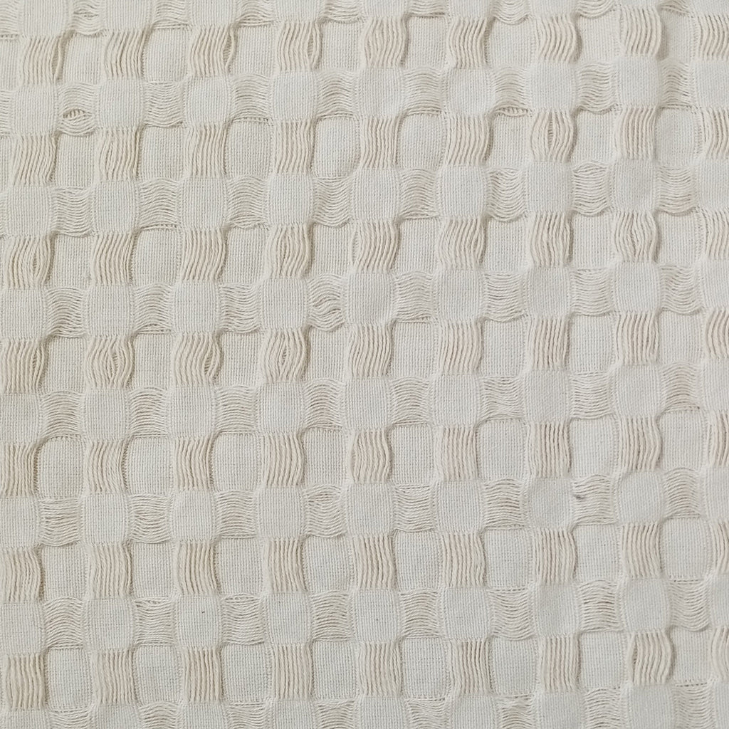 OLIVIA ROCCO Florian Checked Throw Blanket Natural Cotton Bedspread For Sofas Armchairs