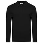 Contempo Half Zip Stretch Ribbed Polo Jumper