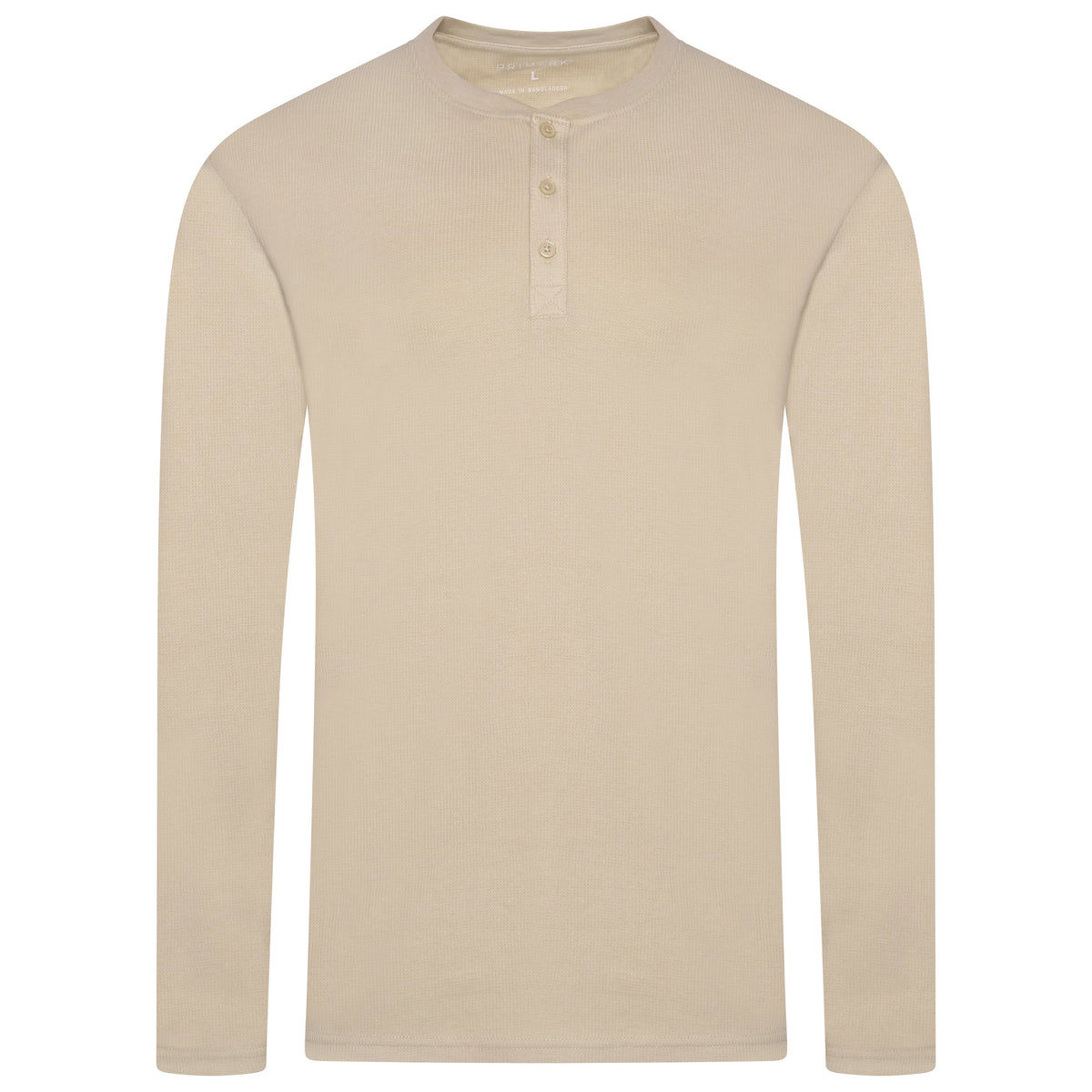 Henley Waffle Knit Long Sleeve Top