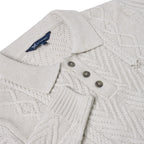 Crew Clothing Company Cable Knit Button Neck Jumper