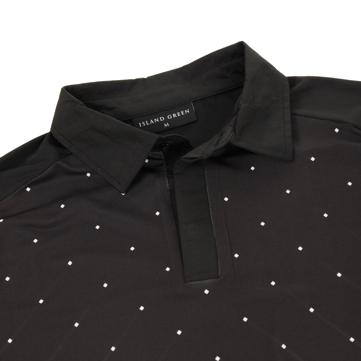 Island Green Geometric Print Golf Sport Polo Shirt