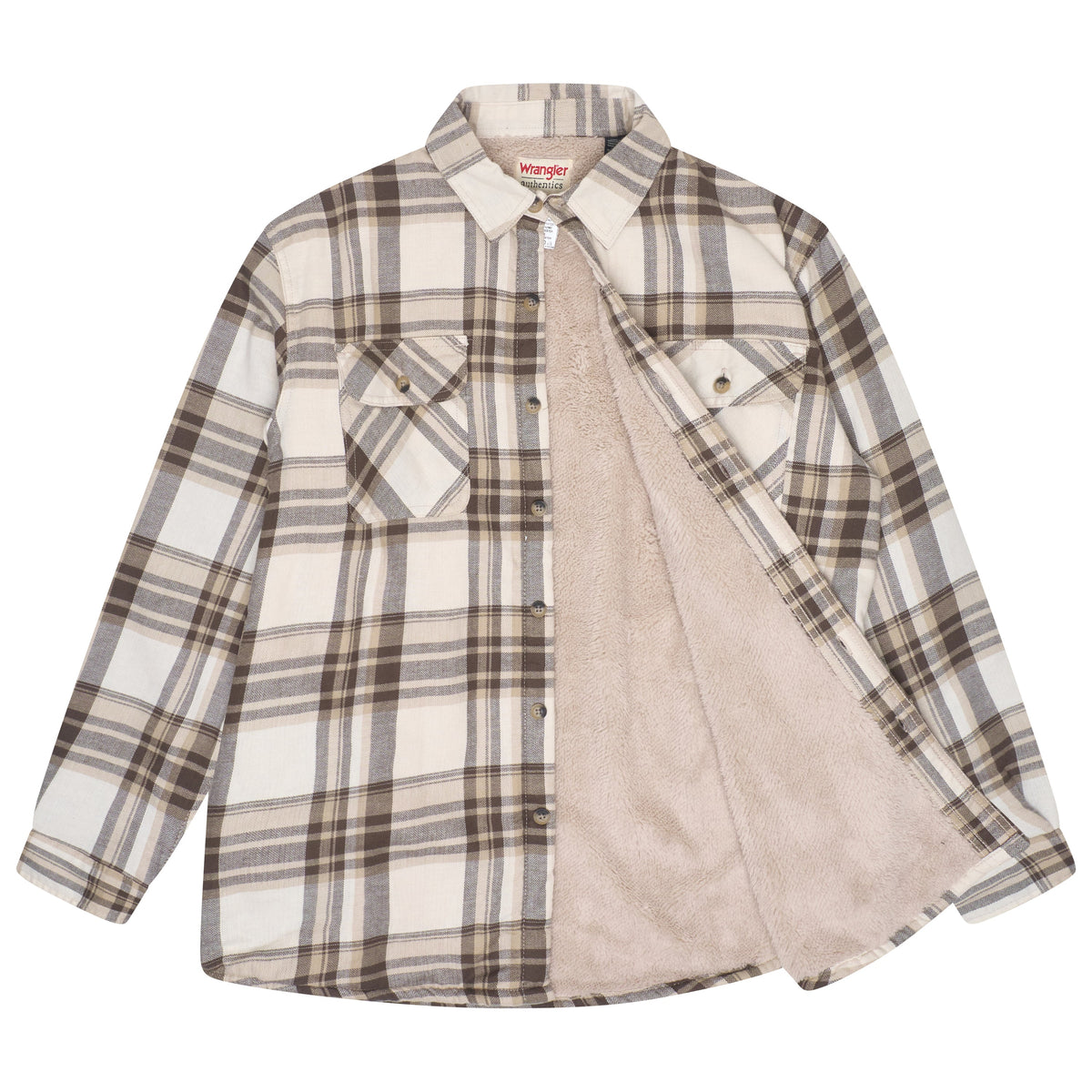 Wrangler Sherpa Lined Plaid Overshirt