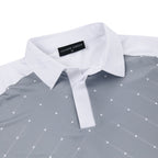 Island Green Geometric Print Golf Sport Polo Shirt