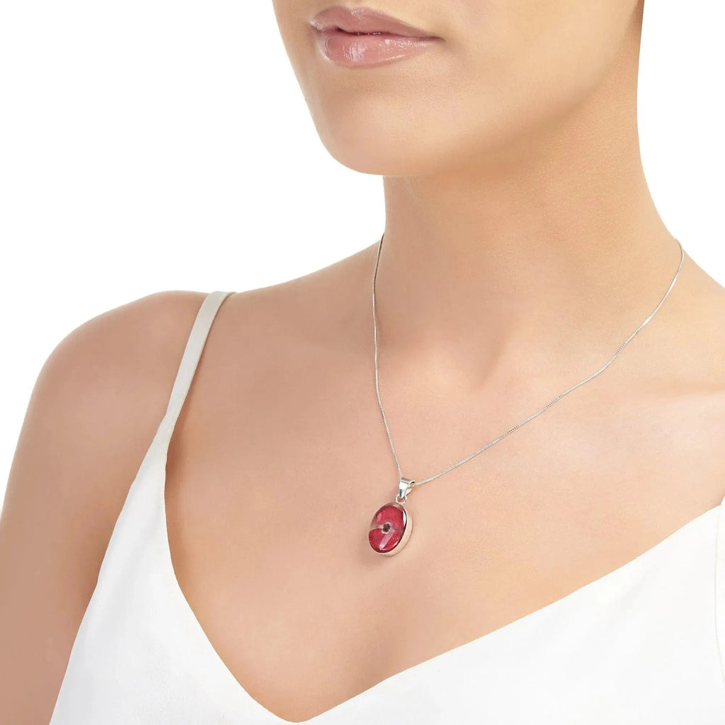 Poppy Oval Pendant Necklace