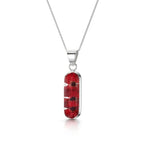 Poppy Silver Vertical Bar Pendant Necklace