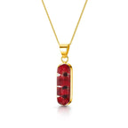 Poppy Silver Vertical Bar Pendant Necklace