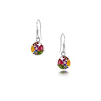 Mixed Flower Round Drop Earrings