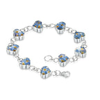 Forget-Me-Not Heart Charms Bracelet