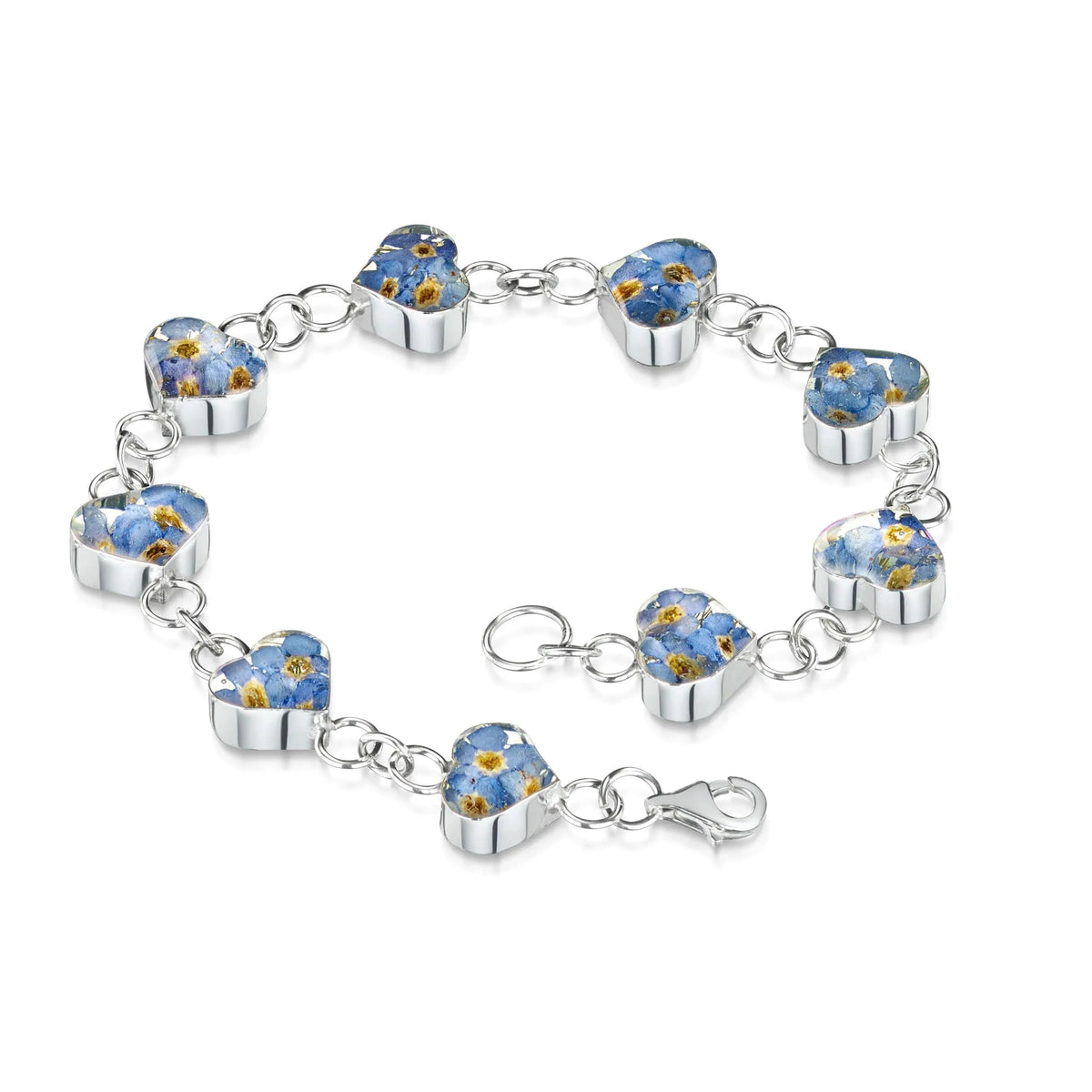 Forget-Me-Not Heart Charms Bracelet