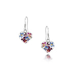 Purple Haze Silver Heart Drop Earrings