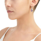 Purple Haze Silver Teardrop Dangle Drop Earrings
